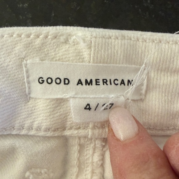 Good American Good Classic Boot Cut Jeans Cloud White Size 4/27 - Picture 6 of 13
